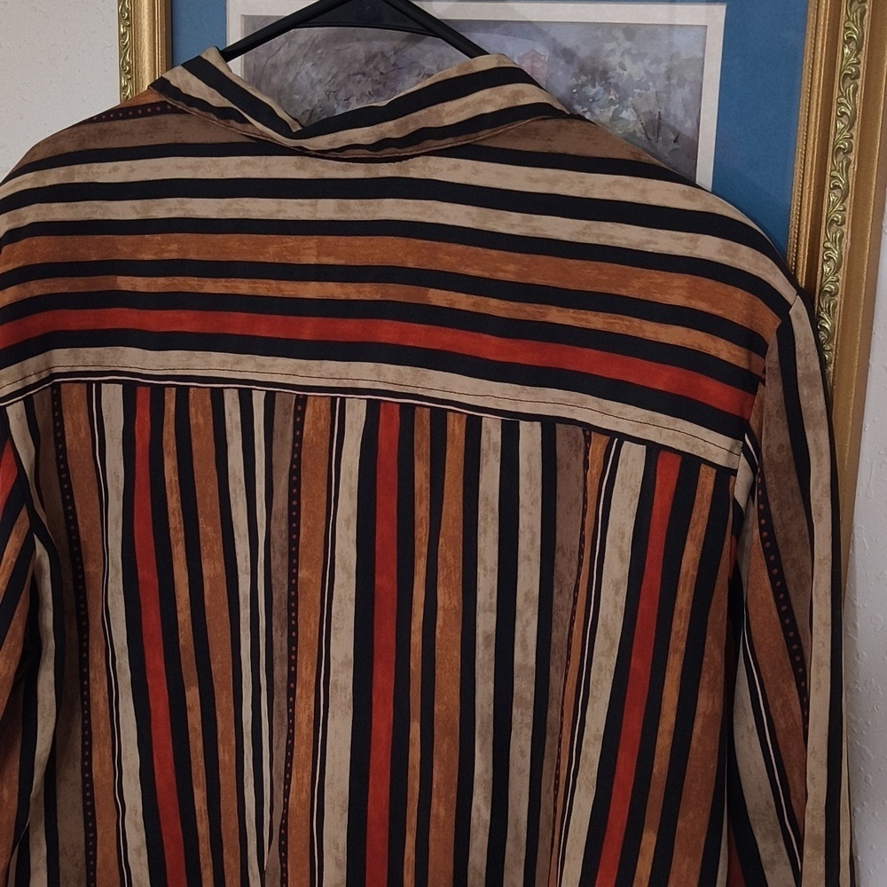Vintage Contemporary Long Sleeve Button-Up Shirt Size Large Career Scandinavian - Picture 9 of 11